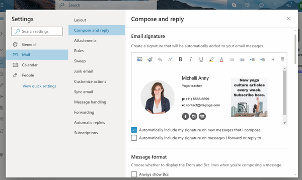 how to add email signature in outlook mac
