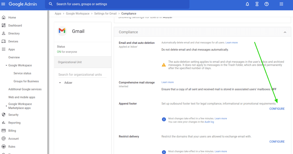 how do i change my email footer in gmail