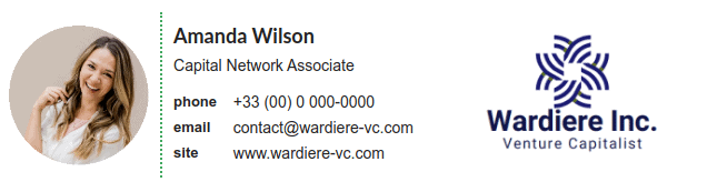 Exemplo de assinatura para Capital Network Associate.