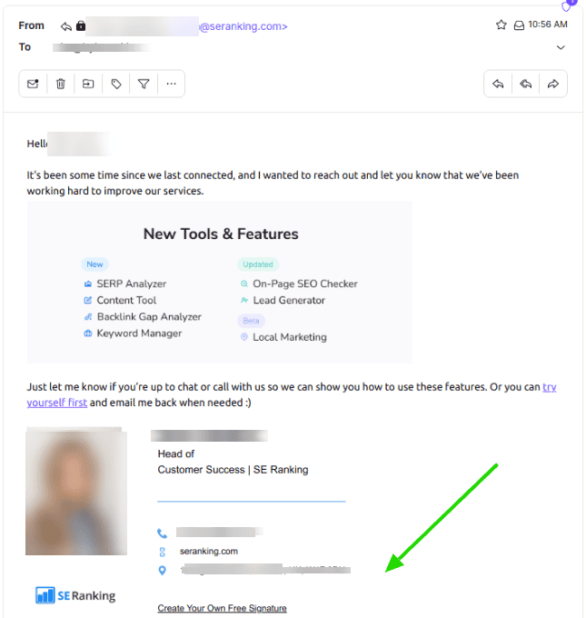 Example of HubSpot email signature free