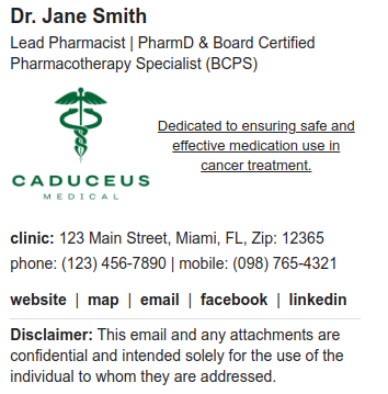 Mobile signature example for pharmacy