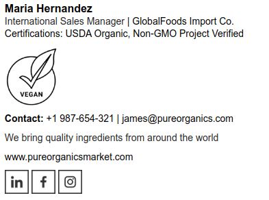 Especialista em importação e exportação de alimentos.