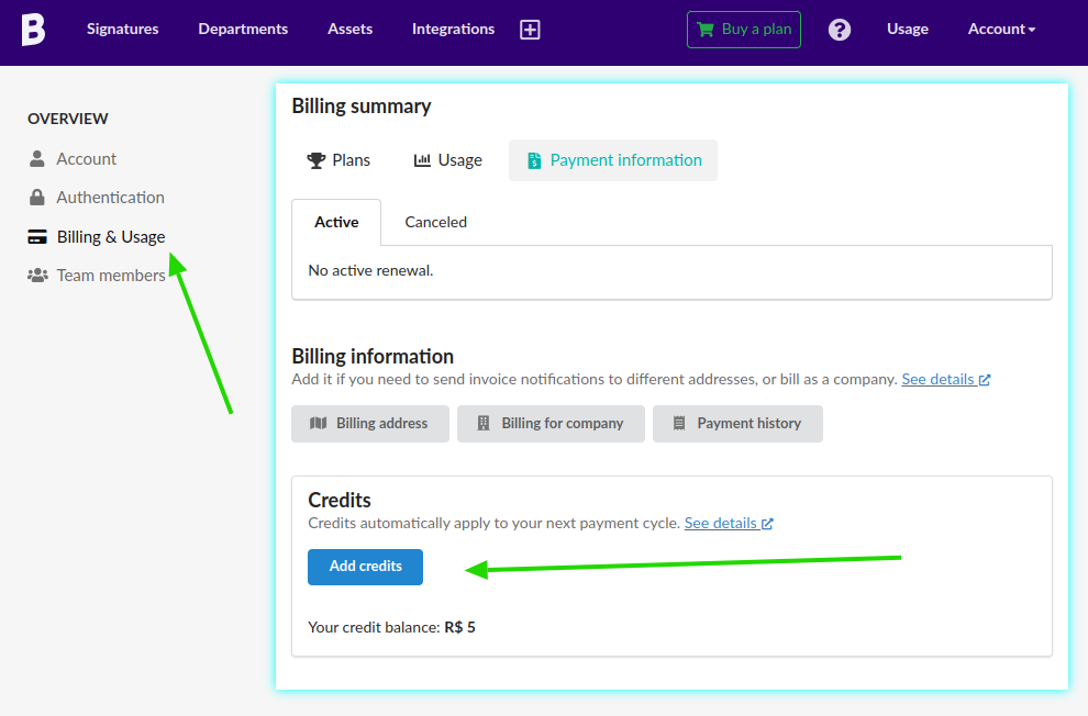 Adding Bybrand prepaid credits.