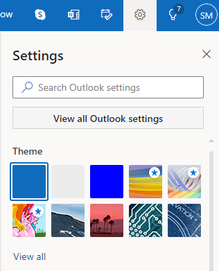 Exibir todas as configurações do Outlook.